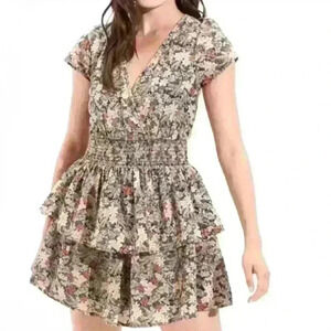 American Eagle Floral Ruffled Bottom Mini Dress